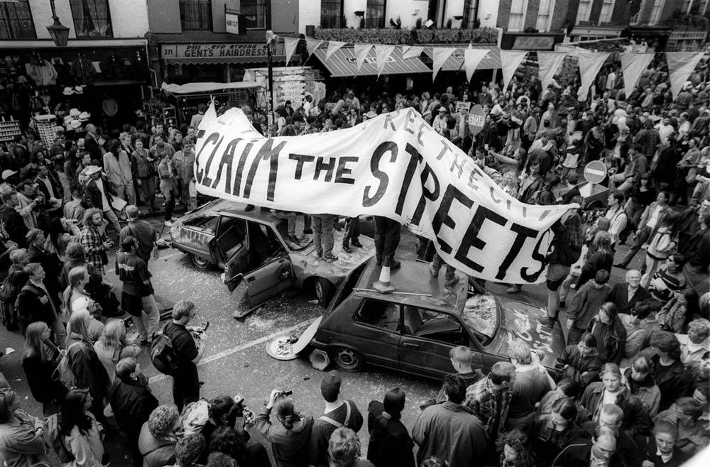 Reclaim The Streets, Camden High St, May 1995.