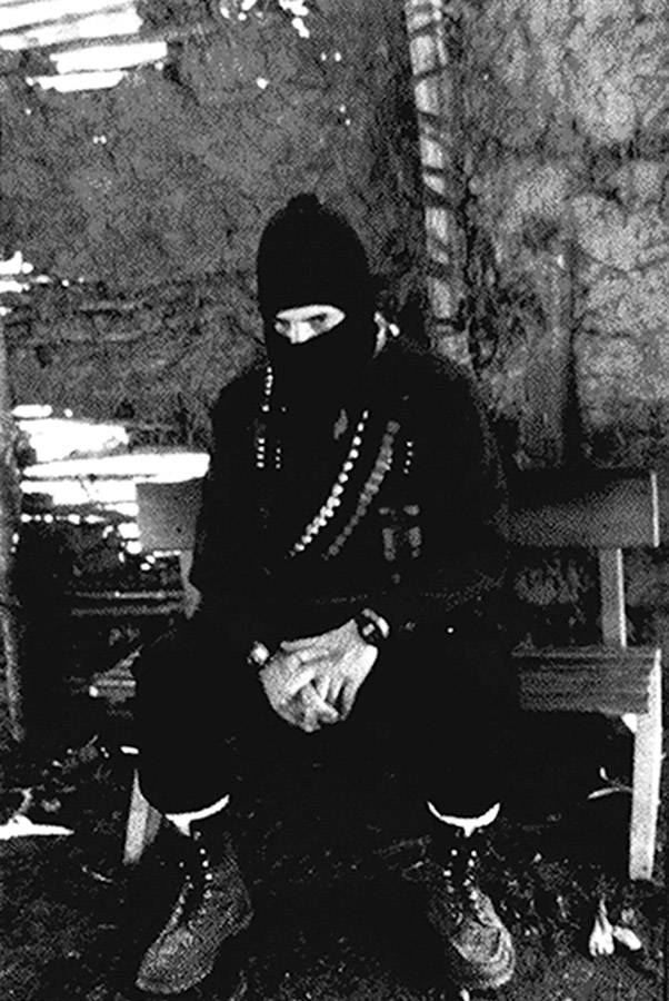 Subcomandante Marcos poses in battle-dress