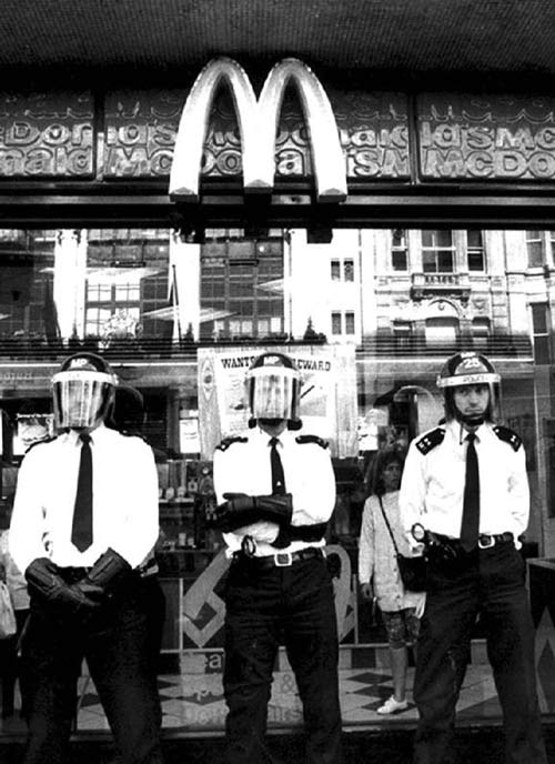 Police protect McDonald's