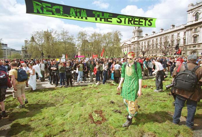 Guerilla Gardening, Mayday 2000, Parliament Square, London