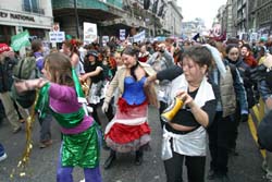 Samba girls give it some on the Stop the War March, London, 15th Feb 2003